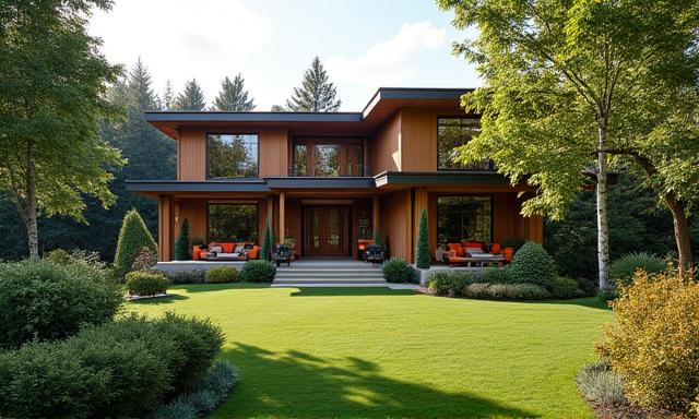 Családi ház modern kertekkel